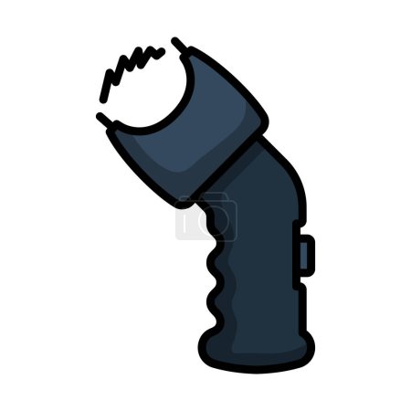 Police Stun Gun Icon. Editable Bold Outline With Color Fill Design. Vector Illustration.
