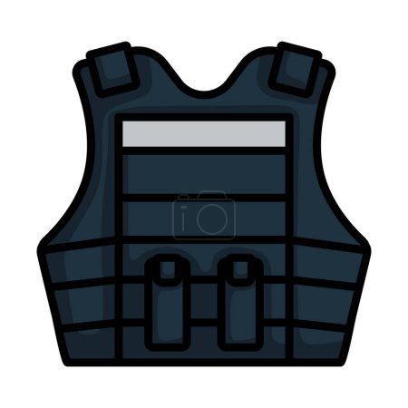 Police Vest Icon. Editable Bold Outline With Color Fill Design. Vector Illustration.
