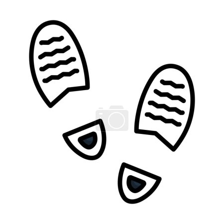 Man Footprint Icon. Editable Bold Outline With Color Fill Design. Vector Illustration.