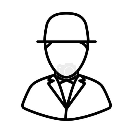Detective Icon. Bold outline design with editable stroke width. Vector Illustration.