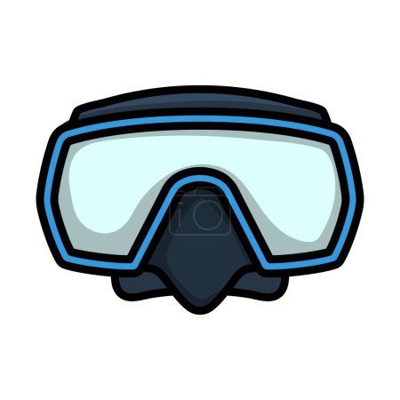 Illustration for Icon Of Scuba Mask. Editable Bold Outline With Color Fill Design. Vector Illustration. - Royalty Free Image