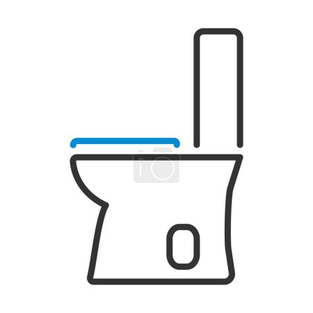 Toilettenschüssel Icon vorhanden. Kühnes Outline-Design mit editierbarer Strichbreite. Vektorillustration.