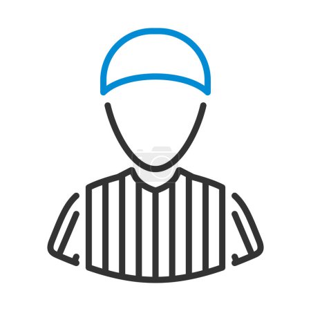 Illustration for American Football Referee Icon. Editable Bold Outline With Color Fill Design. Vector Illustration. - Royalty Free Image