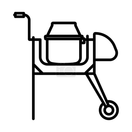 Ikone des Betonmischers. Kühnes Outline-Design mit editierbarer Strichbreite. Vektorillustration.