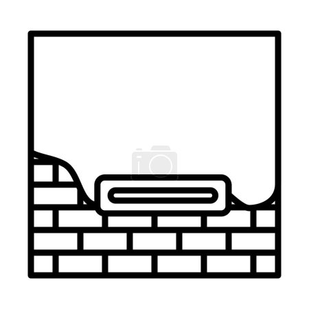 Illustration for Icon Of Plastered Brick Wall. Bold outline design with editable stroke width. Vector Illustration. - Royalty Free Image