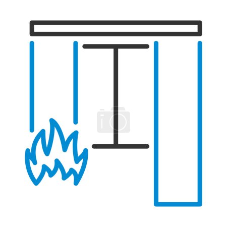 Home Fire Icon. Editierbare kühne Umrisse mit Farbfülldesign. Vektorillustration.