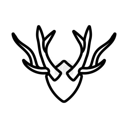 Icono de los cuernos de ciervo. Diseño de contorno audaz con ancho de carrera editable. Ilustración vectorial.