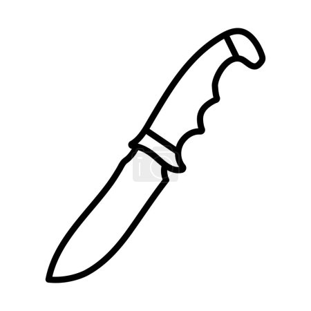 Icon Of Hunting Knife. Bold outline design with editable stroke width. Vector Illustration.
