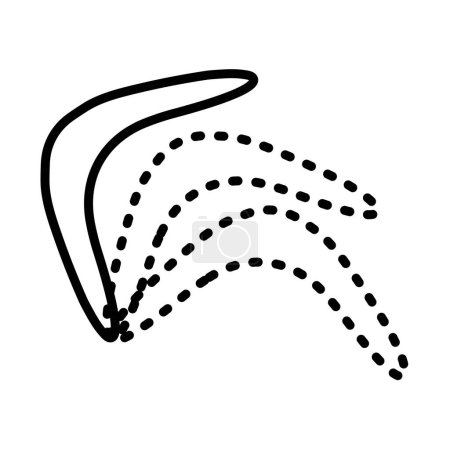 Icono de Boomerang. Diseño de contorno audaz con ancho de carrera editable. Ilustración vectorial.
