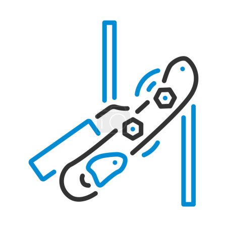 Illustration for Alpinist Rope Ascender Icon. Editable Bold Outline With Color Fill Design. Vector Illustration. - Royalty Free Image