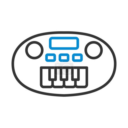 Synthesizer Toy Icon. Editable Bold Outline With Color Fill Design. Vector Illustration.