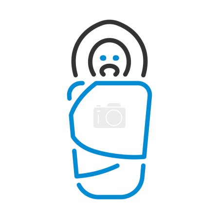 Wrapped Infand Icon. Editable Bold Outline With Color Fill Design. Vector Illustration.