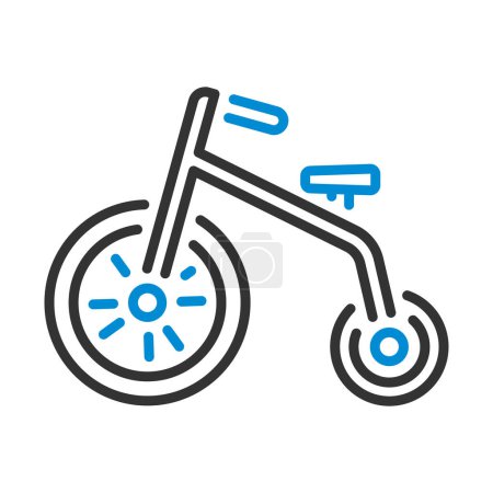 Baby Trike Icon. Editable Bold Outline With Color Fill Design. Vector Illustration.