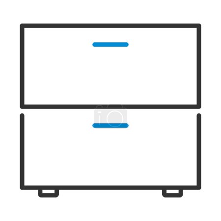 Bedroom Nightstand Icon. Editable Bold Outline With Color Fill Design. Vector Illustration.