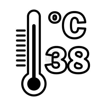 High Temperature Icon. Bold outline design with editable stroke width. Vector Illustration.