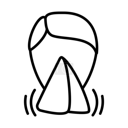 Sneezing Nose Icon. Bold outline design with editable stroke width. Vector Illustration.