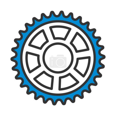 Bike Gear Star Icon. Esquema audaz editable con diseño de relleno de color. Ilustración vectorial.