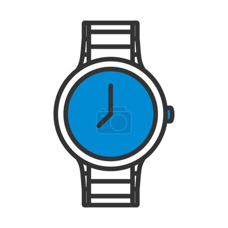Business Woman Watch Icon. Editable Bold Outline With Color Fill Design. Vector Illustration.