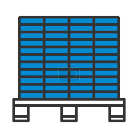 Illustration for Icon Of Construction Pallet. Editable Bold Outline With Color Fill Design. Vector Illustration. - Royalty Free Image