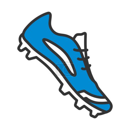 Crickets Boot Icon. Editable Bold Outline With Color Fill Design. Vector Illustration.