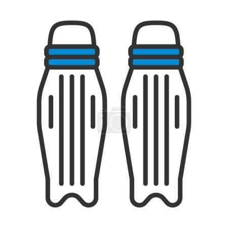 Icône de protection des jambes de cricket. contour audacieux modifiable avec la conception de remplissage de couleur. Illustration vectorielle.
