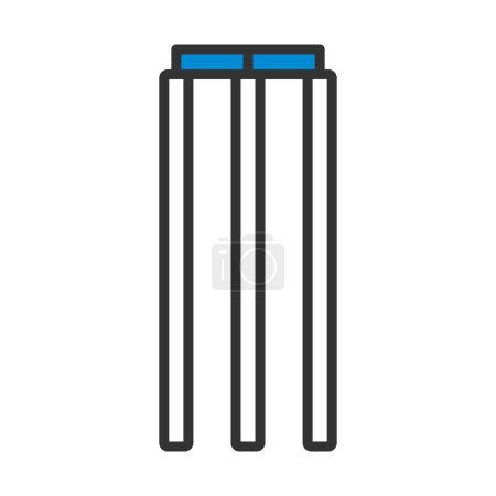 Cricket Wicket Icon. Esquema audaz editable con diseño de relleno de color. Ilustración vectorial.