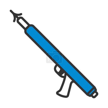 Icon Of Fishing Speargun. Editable Bold Outline With Color Fill Design. Vector Illustration.