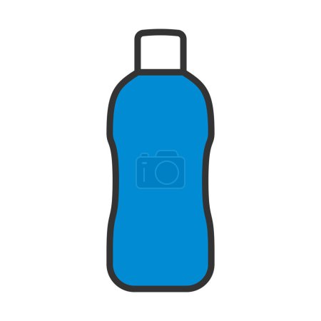 Téléchargez les illustrations : Icône de bouteille d'eau. contour audacieux modifiable avec la conception de remplissage de couleur. Illustration vectorielle. - en licence libre de droit