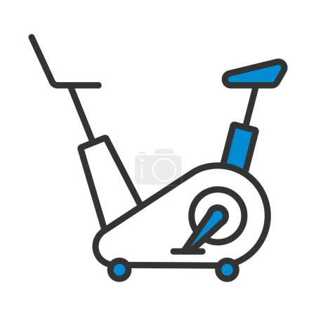 Icon Of Exercise Bicycle. Editable Bold Outline With Color Fill Design. Vector Illustration.