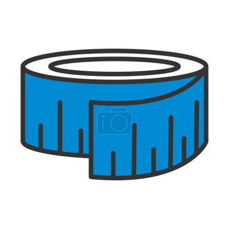 Icon Of Measure Tape. Editable Bold Outline With Color Fill Design. Vector Illustration.