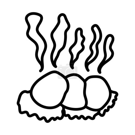 Icon Of Smoking Cutlet On Plate. Bold outline design with editable stroke width. Vector Illustration.