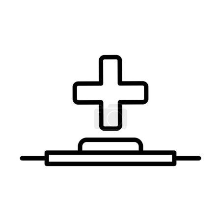 Icon Of Medical Staff Carrying Stretcher. Bold outline design with editable stroke width. Vector Illustration.