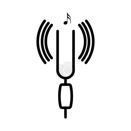 Tuning Fork Icon. Bold outline design with editable stroke width. Vector Illustration.