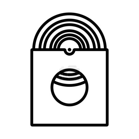 Vinyl Record In Envelope Icon. Bold outline design with editable stroke width. Vector Illustration.