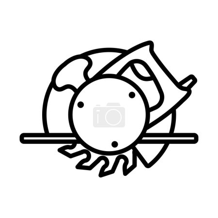 Icon Of Circular Saw. Bold outline design with editable stroke width. Vector Illustration.