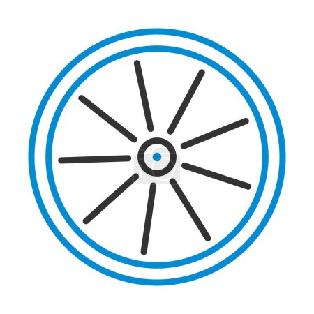 Illustration for Bike Wheel Icon. Editable Bold Outline With Color Fill Design. Vector Illustration. - Royalty Free Image