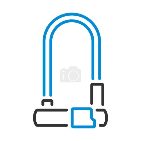 Illustration for Bike Lock Icon. Editable Bold Outline With Color Fill Design. Vector Illustration. - Royalty Free Image
