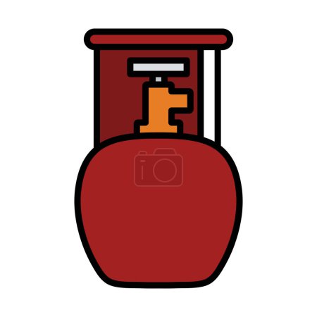 Icon Of Camping Gas Container. Editable Bold Outline With Color Fill Design. Vector Illustration.