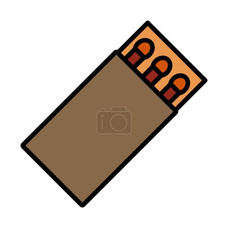 Icon Of Match Box. Editable Bold Outline With Color Fill Design. Vector Illustration.