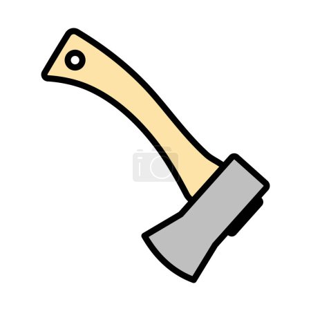 Icon Of Camping Axe. Editable Bold Outline With Color Fill Design. Vector Illustration.