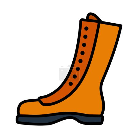 Icon Of Hiking Boot. Editable Bold Outline With Color Fill Design. Vector Illustration.