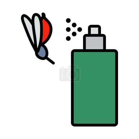 Icon Of Mosquito Spray. Editable Bold Outline With Color Fill Design. Vector Illustration.