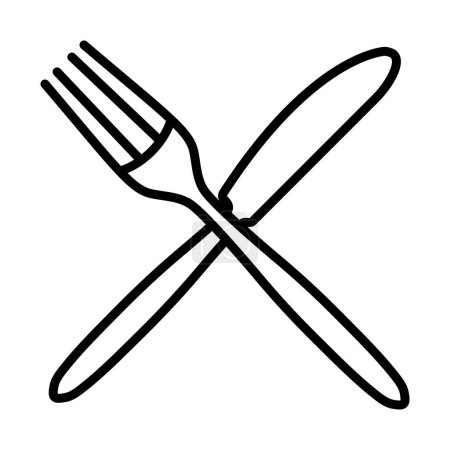 Fork And Knife Icon. Bold outline design with editable stroke width. Vector Illustration.