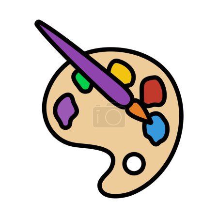 Palette Toy Icon. Editable Bold Outline With Color Fill Design. Vector Illustration.