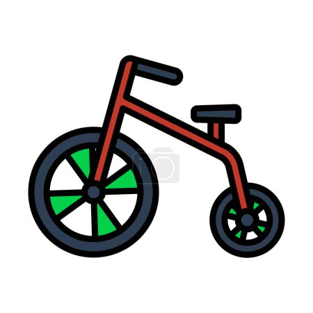 Icono de Baby Trike. Esquema audaz editable con diseño de relleno de color. Ilustración vectorial.