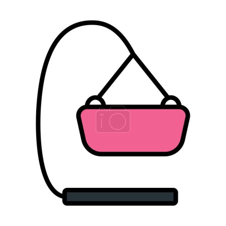 Baby Hanged Cradle Icon. Editable Bold Outline With Color Fill Design. Vector Illustration.