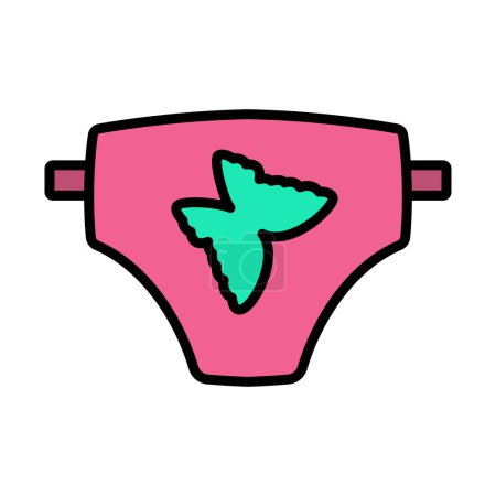 Diaper Icon. Editable Bold Outline With Color Fill Design. Vector Illustration.