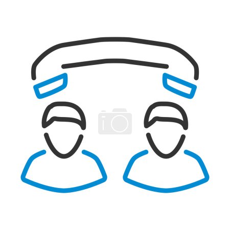 Icon Of Telephone Conversation. Editable Bold Outline With Color Fill Design. Vector Illustration.