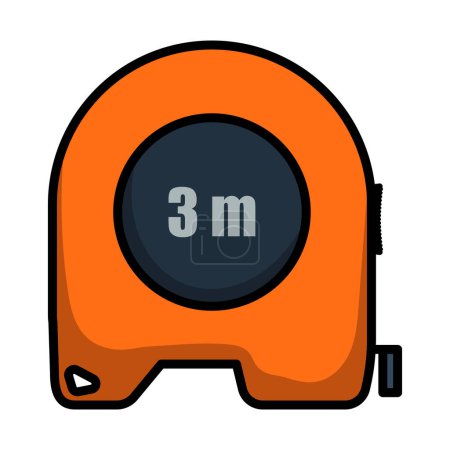 Illustration for Icon Of Constriction Tape Measure. Editable Bold Outline With Color Fill Design. Vector Illustration. - Royalty Free Image