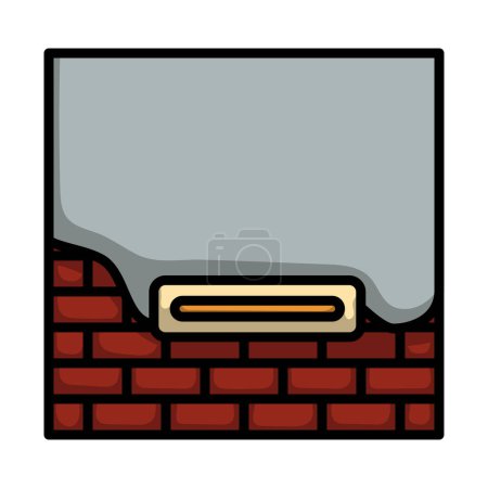 Illustration for Icon Of Plastered Brick Wall. Editable Bold Outline With Color Fill Design. Vector Illustration. - Royalty Free Image